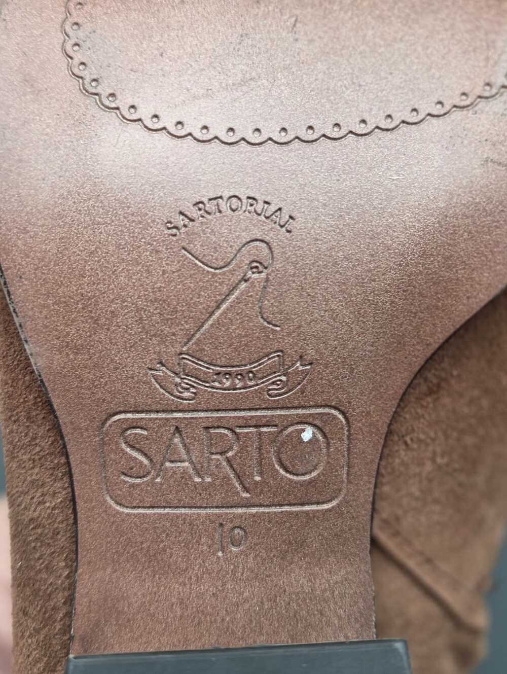 SARTO By Franco Sarto- Viance  Brown Suede Ankle Booties Size 10M - Picture 6 of 7
